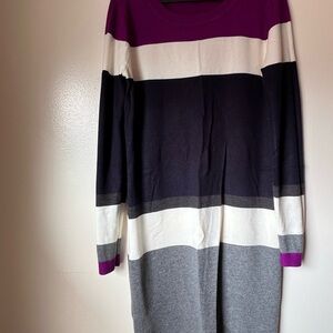 Jessica Howard Purple and Gray Striped Dress